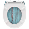 Antibacteriële Toiletbril Blauw Hout - Softclose/Print - Duroplast