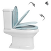 Antibacteriële Toiletbril Blauw Hout - Softclose/Print - Duroplast