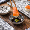 Porselein Sushi Set 2 Personen Onno - Zwart/Wit