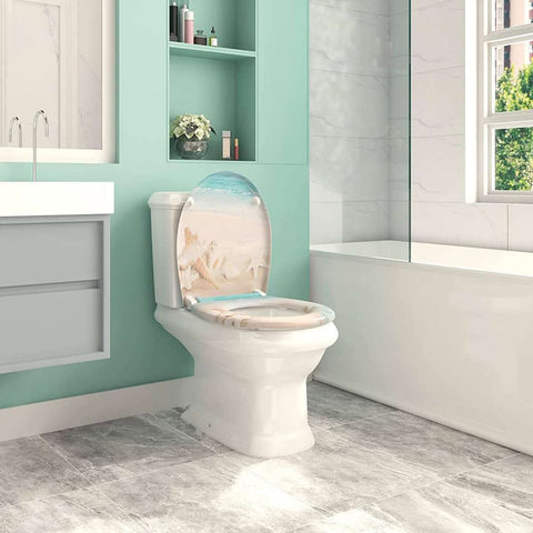 Antibacteriële Toiletbril Strand & Zee - Softclose/Print - Duroplast Kamyra Home