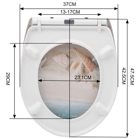 Antibacteriële Toiletbril Strand & Zee - Softclose/Print - Duroplast Kamyra Home